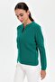 Women's Crew Neck Seamless Zippered Wool Cardigan A.Ö.Başı - 8