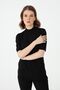 Women's Lycra Short Sleeve Half Fisherman Blouse Black - 2