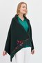 Women's Floral Embroidered Knitwear Shawl Green - 5