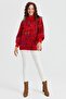 Women's High Collar Ivy Floral Wool Jacket Coral - 4