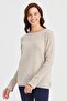 Women's Crew neck Slit Sweater V.Beige - 4