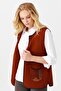 Women's Crew Neck Water Stone Bead Embroidered Short Vest A.taba - 5