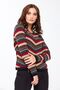 Women's Striped V-Neck Sweater Black - 3