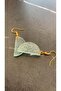 Mint Green - Serrated and Crystal Patterned Semicircular Epoxy Earrings with Gold Accessories - 6
