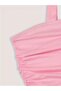 Light Pink Bowknot Summer Wide-Strap Cropped Top - 3