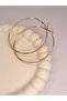 6cm Diameter Gold Colored Large Thin Hoop Steel Earrings