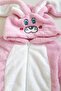 Girl's Pink Cotton Rabbit Jumpsuit