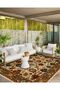 Leyla Collection Dark Green Beige Tones Floral Motif Woven Base Modern Decorative Carpet Leyla24 - 4