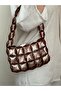 Coffee Satin Lined Casual Bag Evening Dress-Event Bag Handbag Shoulder Bag - 6