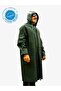 Green Unisex Pvc Raincoat - with Snaps