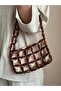 Coffee Satin Lined Casual Bag Evening Dress-Event Bag Handbag Shoulder Bag - 5