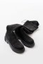 812-2194 Black Suede Zippered Over-The-Knee Lace-Up Socks Daily Women's Boots - 5