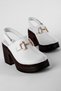 Boris Women's Genuine Leather Buckle Detailed Closed-Front Heeled Shoes - White - 6
