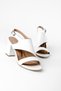 Emily Ankle Closed Genuine Leather Women's Heeled Shoes- White