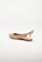 Open Heel Bow Skin Nude Women's Ballerinas - 6
