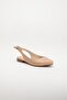 Open Heel Bow Skin Nude Women's Ballerinas - 5
