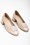 Large Size Patent Leather Square Stone Women's Short Heeled Shoes