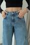 Blue Washed Cargo Jeans - 6