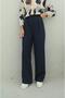 Navy Blue Pleated Palazzo Trousers - 7