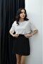 Stone Color Laser Cut Modal T-Shirt - 2
