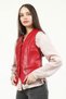 Vittoria Women's Buttoned Slim Fit Genuine Leather Vest B.Red - 5