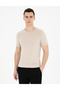 Beige Slim Fit Crew Neck Knitwear T-Shirt 50288845-Vr011