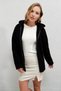 Women's Welsoft Flexible Fabric Black Plush Soft Front Zipper Hooded Jacket Hzl23W-Dsb110081 - 5