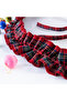 Ruffled Christmas Pine Tree Cover, Cotton Plaid and Natural, 60 cm - 2
