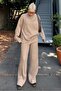 Mink Long Sleeve Knitwear Sweater Pants Double Set Mg2173 - 4