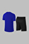 Men's Blue Dri-Fit Comfortable Short Sleeve T-Shirt Shorts Two-Piece Set for Sports (S-3Xl) - 4