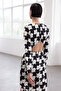 Limited Edition Siyah Geometrik Desenli Düz Kesim Midi Dokuma Elbise TWOAW25EL00290 - 5