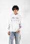 Eternal Text Printed Oversized Unisex White Hoodie