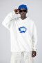 Illusion Face Printed Oversized Unisex White Hoodie - 2