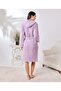 Lilac Unisex Hooded 100% Organic Cotton Waffle Bathrobe - 7