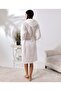 White Unisex Hooded 100% Organic Cotton Waffle Bathrobe - 7