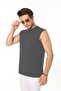 Men's Grimelange Crew Neck Tank Zero Sleeve Singlet Cotton T-Shirt