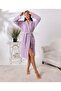 Lilac Unisex Hooded 100% Organic Cotton Waffle Bathrobe - 2