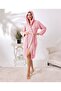 Pink Unisex Hooded 100% Organic Cotton Waffle Bathrobe - 5