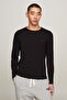 Men's Black Sweatshirt with Brand Logo Suitable for Daily Use Mw0mw10804-Bds