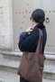 Brown Linen Cloth Bag, Eco-Friendly Cloth Bag, Pocket Detailed Cloth Shopping Bag - 5