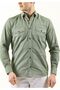 Water Green Single Color Pastel Cotton Double Pocket Cover Slim Fit Western Shirt