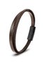 Leather and Hair Braid Double Steel Bracelet, Gift for Man, Gift for Lover, Father's Day, Valentine's Day - 3