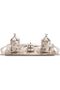 Silver 2-person cup - copper ottoman heart patterned turkish coffee cup set - tray cup set