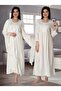 Effort Ecru Spanish Sleeve Maternity Nightgown Set with Dressing Gown 3010