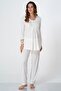 Cotton Fabric Comfortable Cut Maternity Pajama Set with Breastfeeding Feature - Ecru
