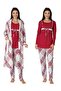 8084 Women's Fuchsia Maternity 3-Piece Nightgown Set