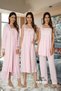 Zerre Bebe Women's Pink Pajamas Set Nightgown Dressing Gown Maternity Pregnant 4-Piece Set 2305
