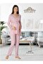 Women's Pregnant Maternity Top and Bottom Pajamas Set Powder
