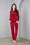 24579 Women's Crew Neck Velvet Sports Suit - 3