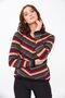 Women's Striped V-Neck Sweater Black